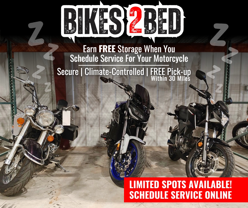 Earn FREE winter storage for your bike or motorcycle when you schedule services with 2Brothers Power…